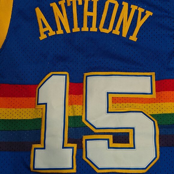NBA JERSEY DENVER NUGGETS CARMELO ANTHONY ADIDAS SWINGMAN MEN'S SIZE L VINTAGE - Picture 16 of 16
